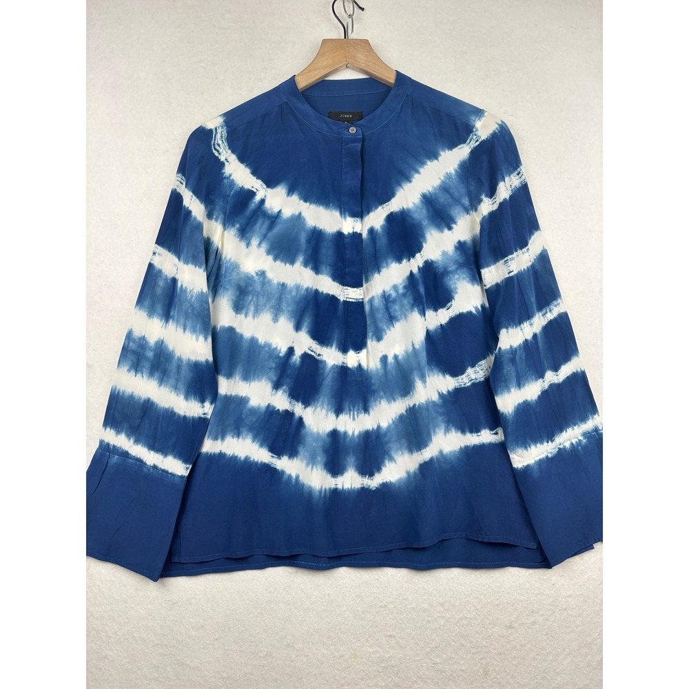 J Crew Silk Blouse Womens S Tie‎ Dye Relaxed Boho